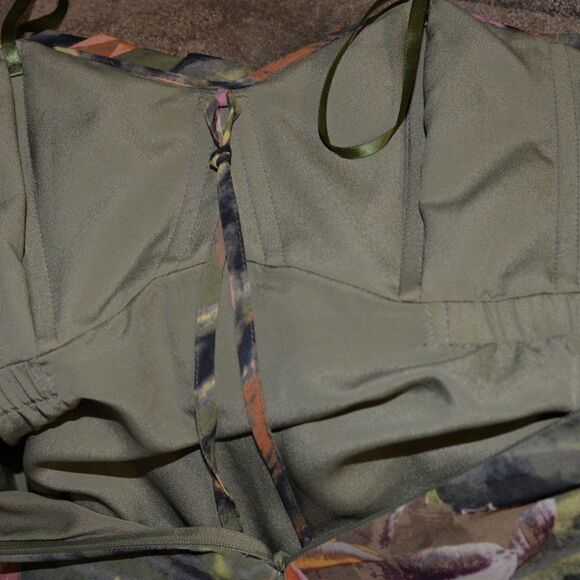 Ted Baker Green Floral Trapeze Dress Sz 4 - Picture 9 of 9